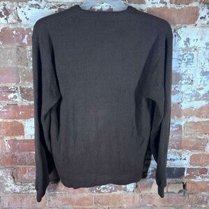 Vintage Brown Cardigan Sweater with Ribbed Details